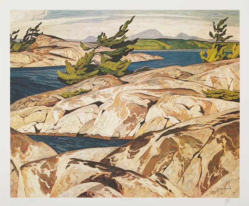 Alfred Joseph Casson, Picnic Island; March Day; Country Crisis, three colour serigraphs - view 3