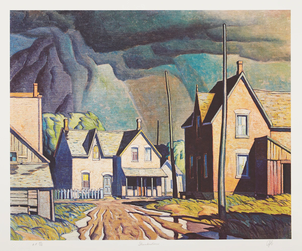 Alfred Joseph Casson, Country Road; Grey March Day; Thunderstorm, three colour serigraphs