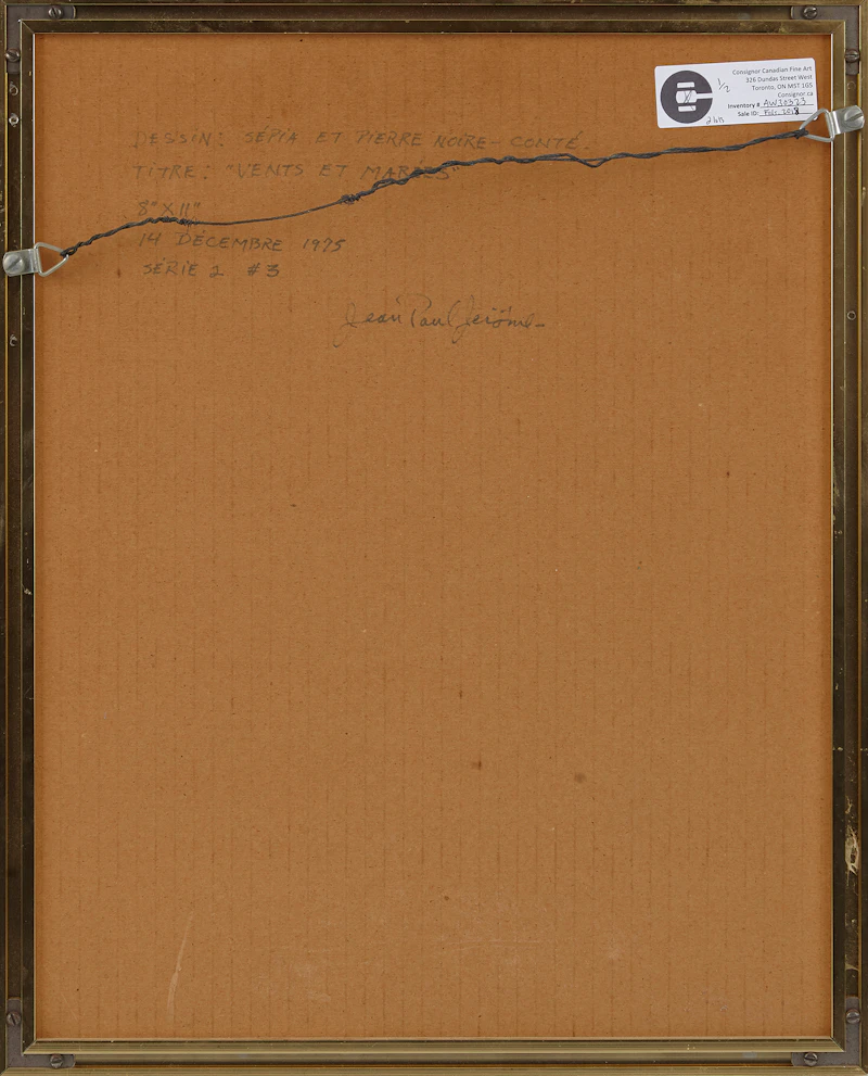 Jean-Paul Jérôme, Vent et marées; En route, 2 sepia and conté drawings - view 6