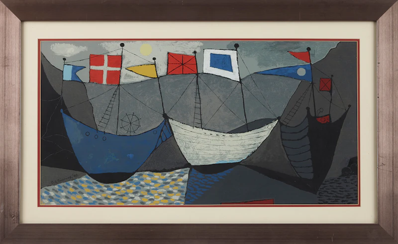 Bertram Charles Binning, Convoy at Rendezvous, colour serigraph, 1948 - view 2