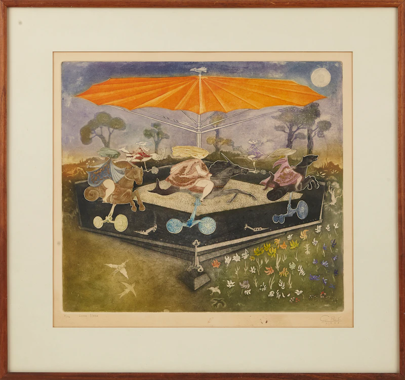Guillermo Silva Santamaria, Luna Llena, coloured etching, 1966 - view 2