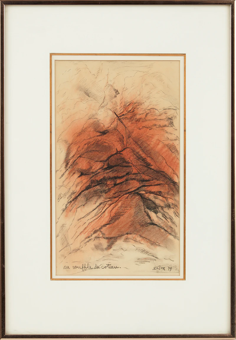 Jean-Paul Jérôme, Au souffle de coteau, conté drawing - view 2