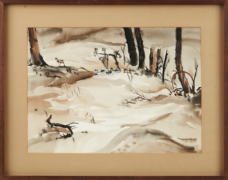 Earl Barr, Winter Landscape, Scarborough; Snowy Landscape, mixed media on paper (pair of works) - view 2