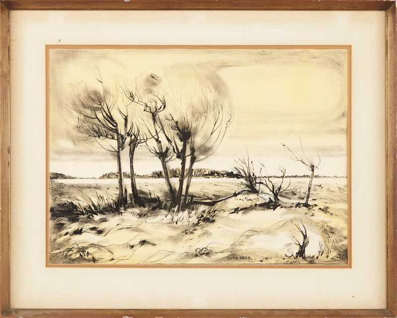 Earl Barr, Winter Landscape, Scarborough; Snowy Landscape, mixed media on paper (pair of works) - view 5