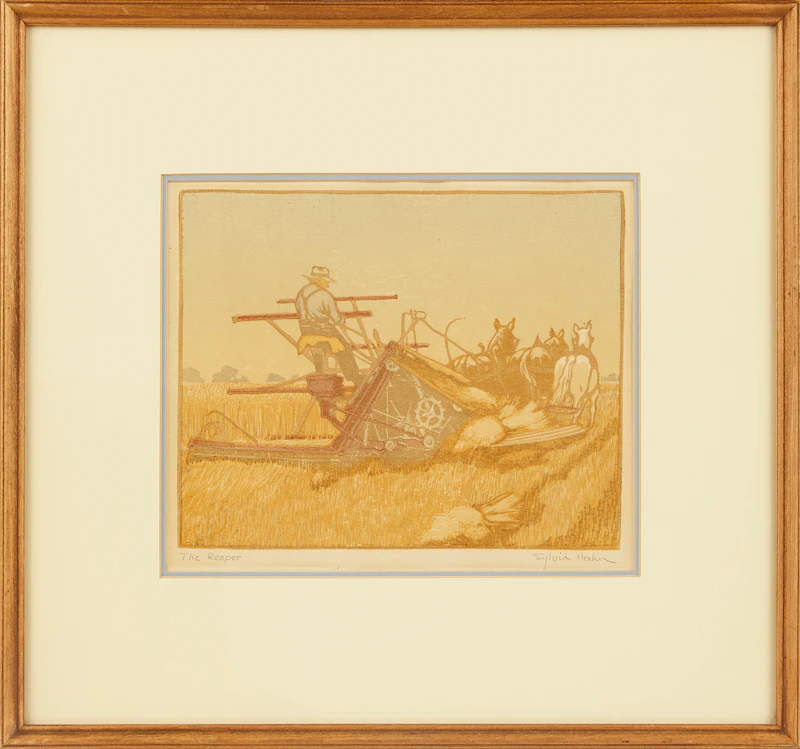 Sylvia Hahn, The Reaper; Niagara Falls; Apple Blossoms, three woodcuts - view 2