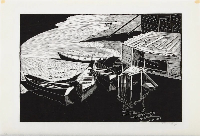 Walter Joseph Phillips, Snake Island, Lake Winnipeg (1931), woodcut, 1931 - view 2