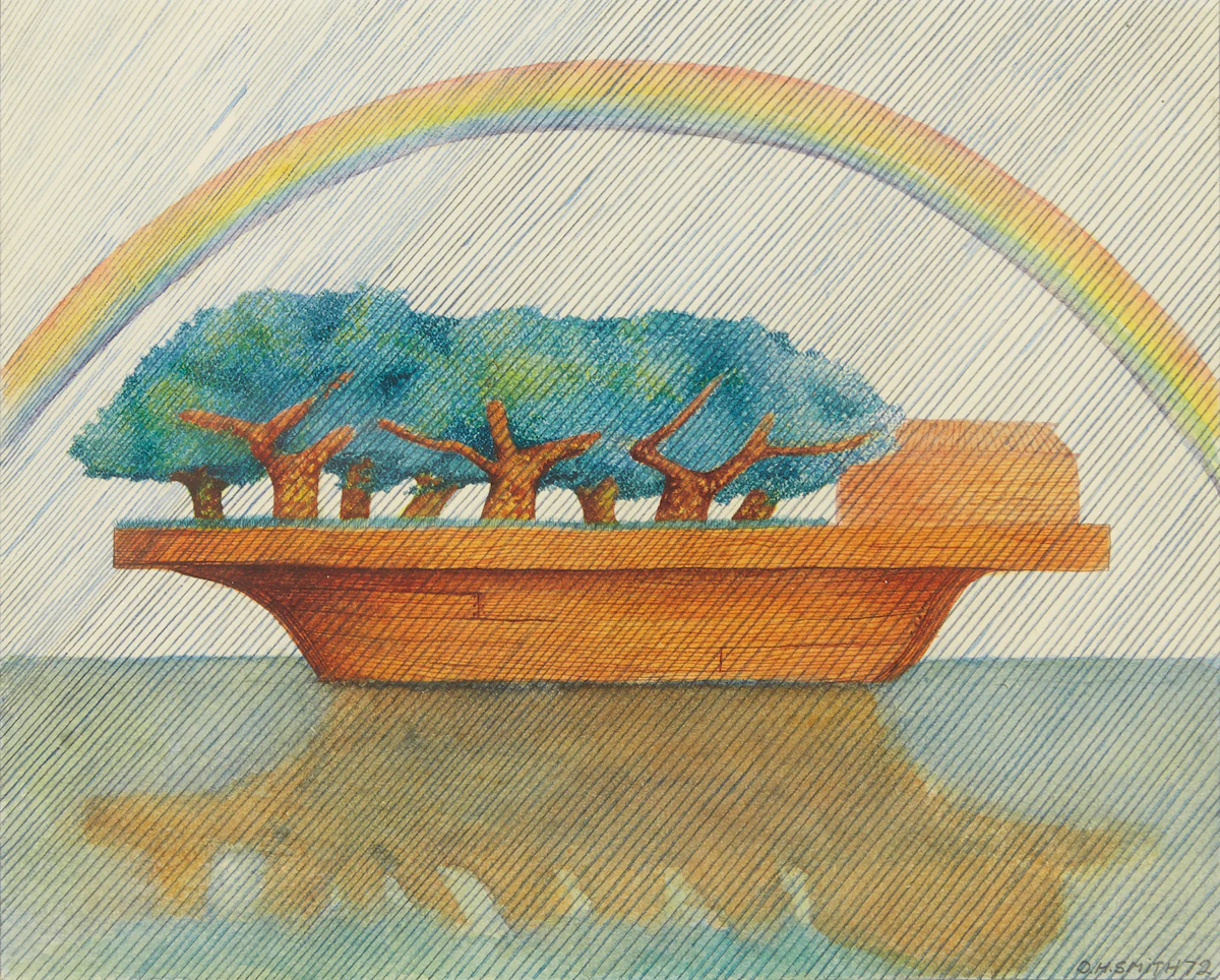 Unknown 20th Century Artist, Untitled , coloured ink drawing, 1972