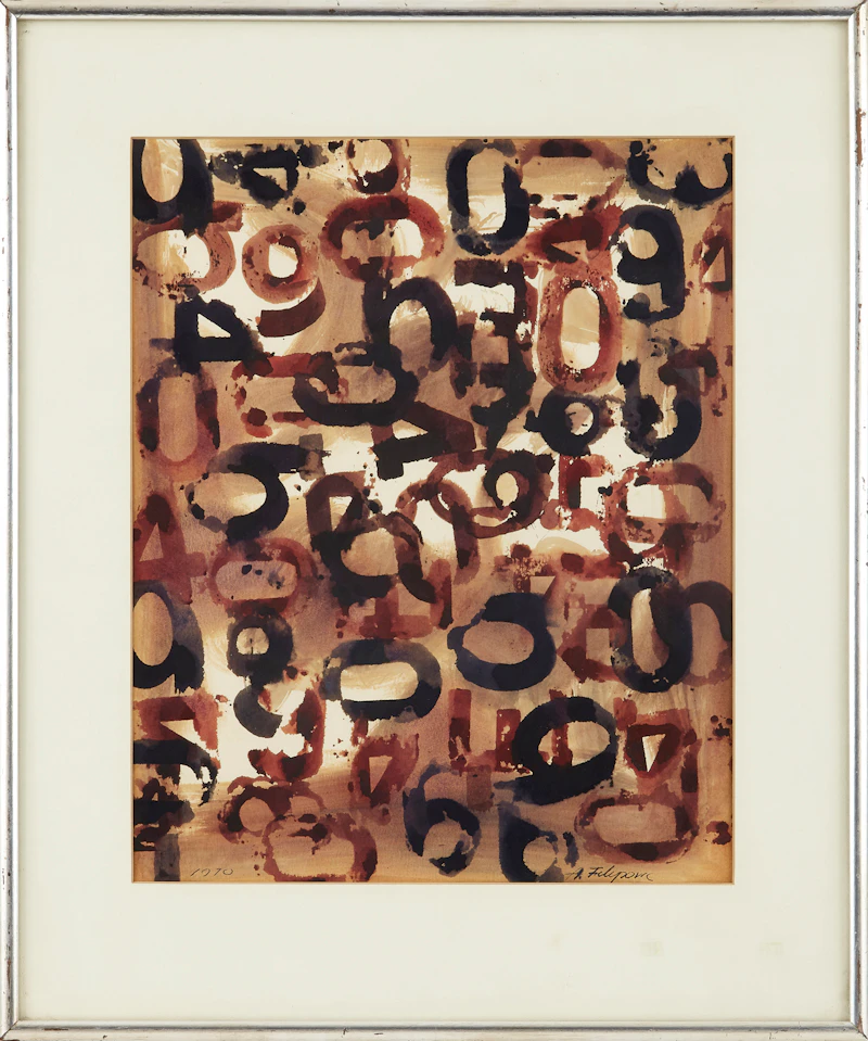Augustin Filipovic, Abstract Composition, watercolour, 1970 - view 2