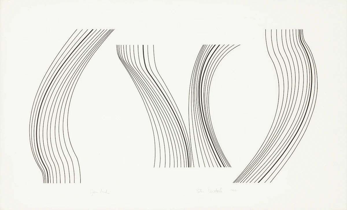 Peter Deutsch, Open End, tape collage on wove paper, 1968