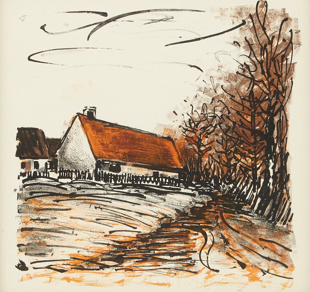 Maurice de Vlaminck, House Study, lithograph