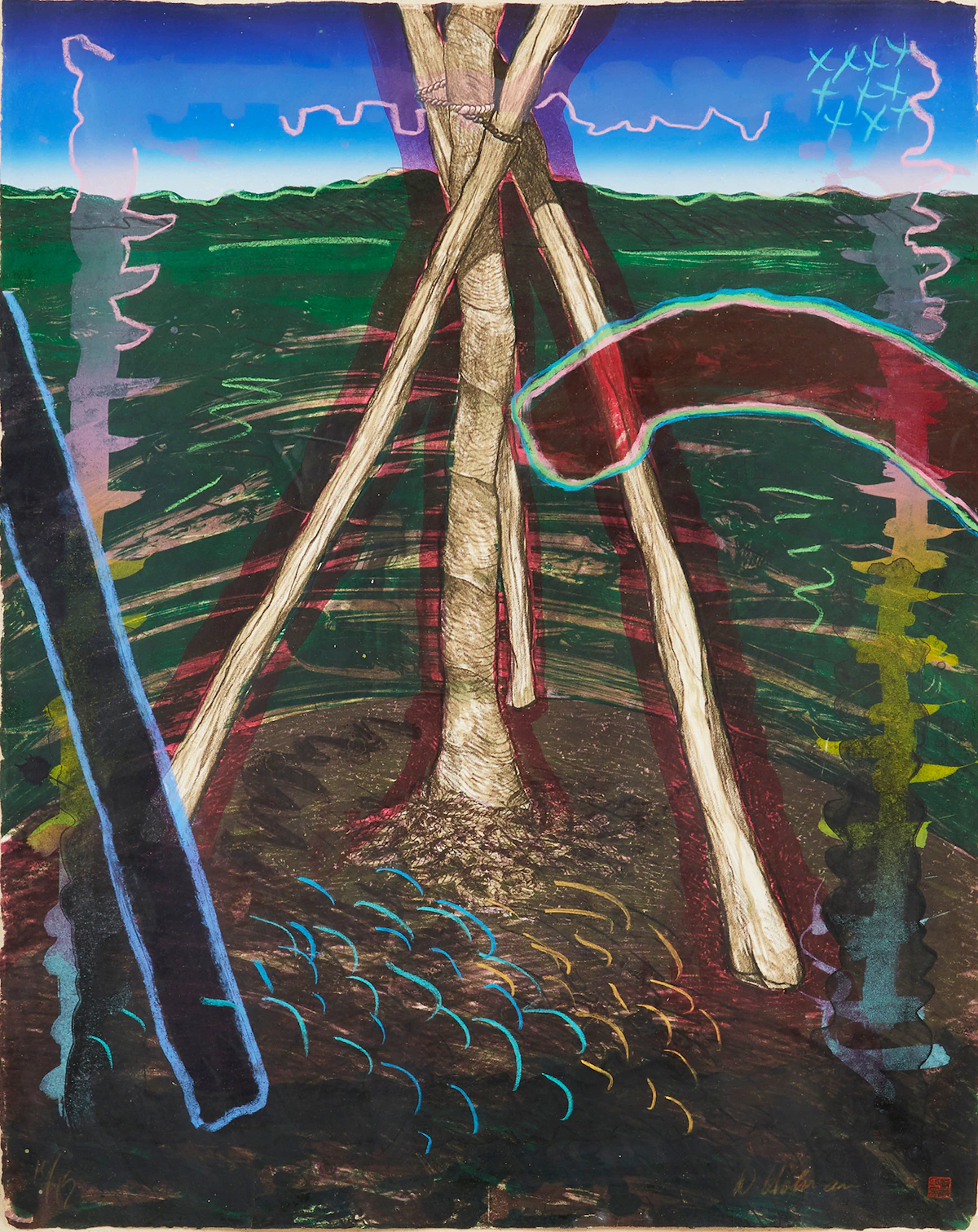 Don Holman, Whiplash, lithograph, 1980