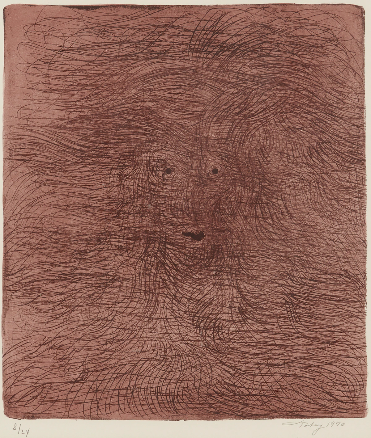 Mark George Tobey, Untitled Composition, colour lithograph, 1970