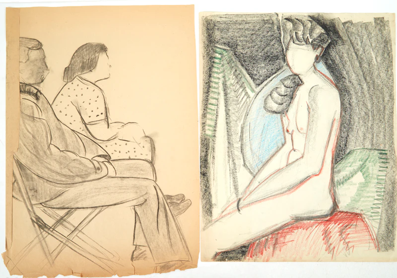 Eugenia Berlin, Selection of Drawings, Sketches and Works on Paper, mixed media on paper - view 15