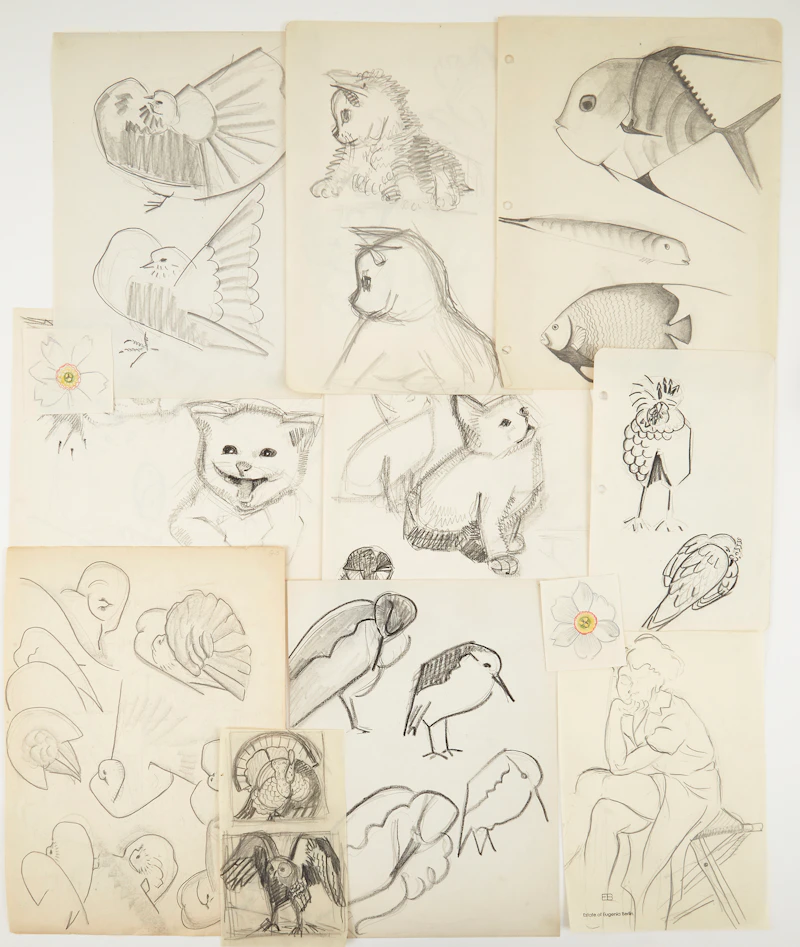 Eugenia Berlin, Selection of Drawings, Sketches and Works on Paper, mixed media on paper - view 37