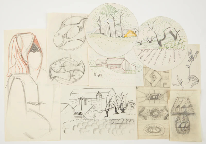 Eugenia Berlin, Selection of Drawings, Sketches and Works on Paper, mixed media on paper - view 41