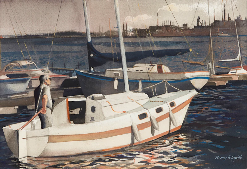 Sailboats at Hamilton Harbour by Henry W Smith