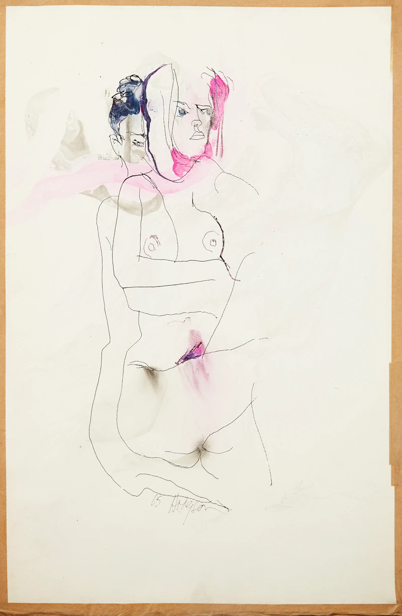 Thomas Sherlock Hodgson, Couple Study , watercolour, 1965 - view 2