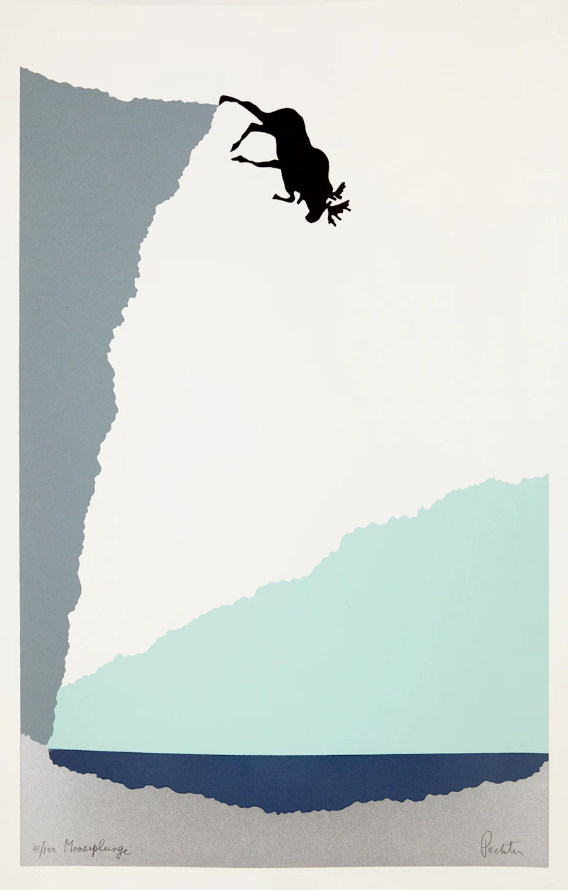 Charles Pachter, Mooseplunge, colour serigraph - view 2