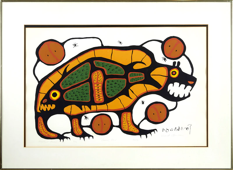 Norval Morrisseau, Sacred Bear, colour silkscreen, 1976 - view 2