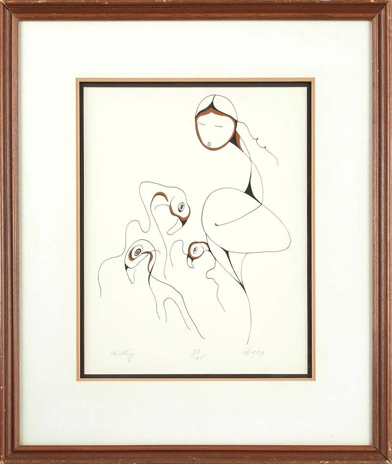 Daphne Odjig, Chatting, colour serigraph, 1979 - view 2