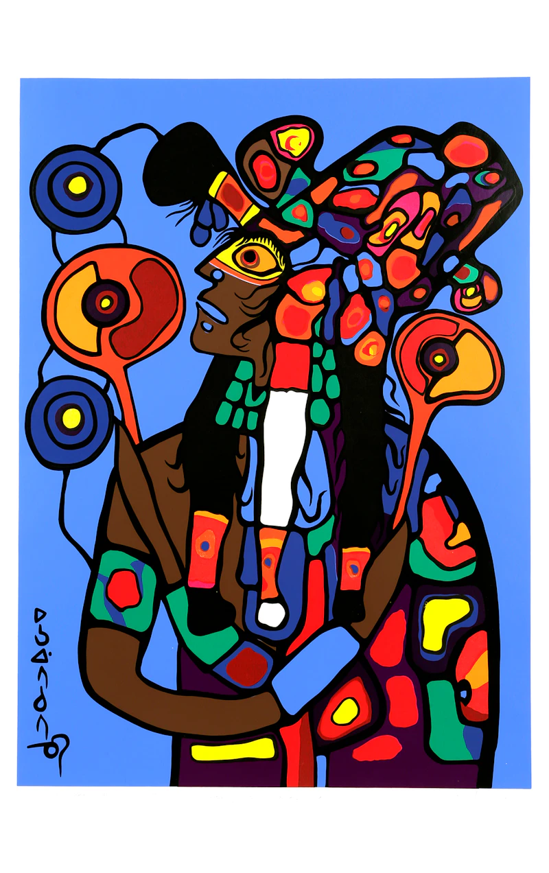 Norval Morrisseau, Self Portrait of the Artist - Astral Projection, colour silkscreen, 1977 - view 2
