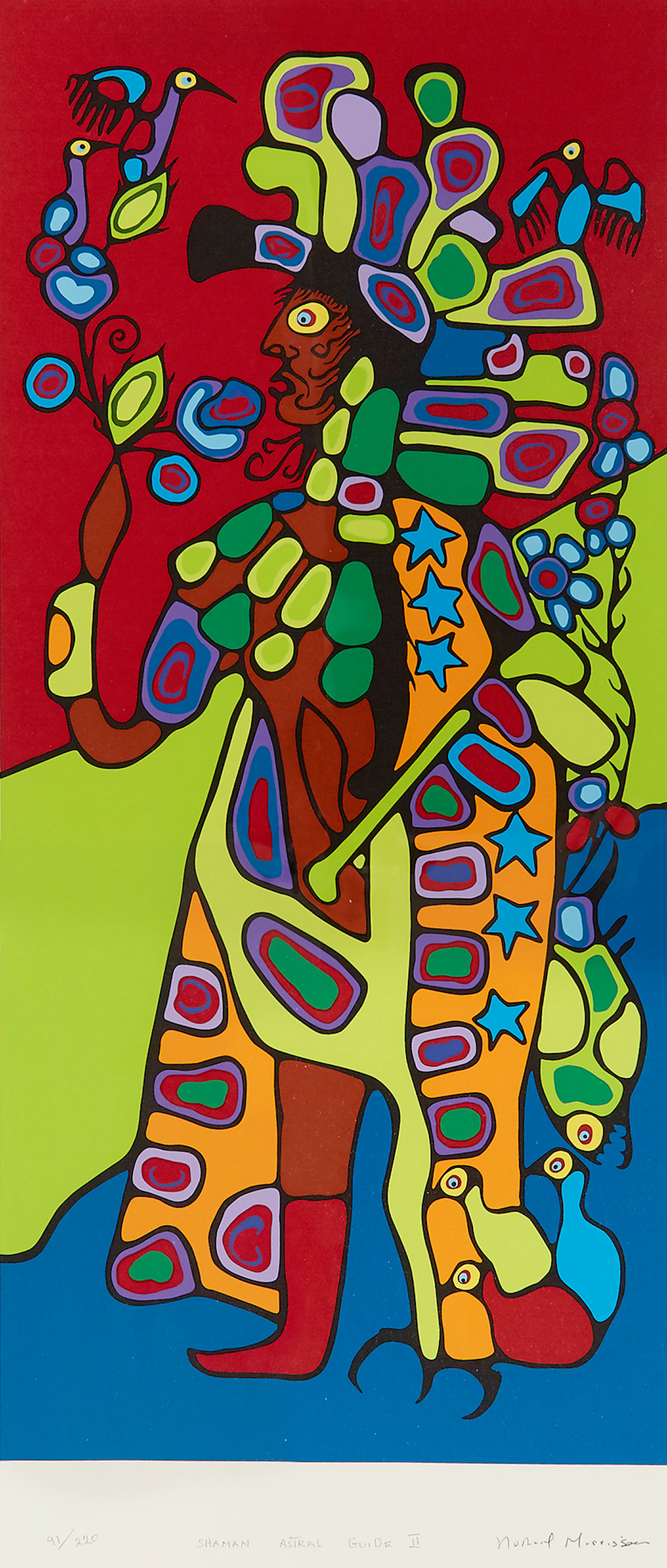Norval Morrisseau, Shaman Astral Guide II, colour serigraph