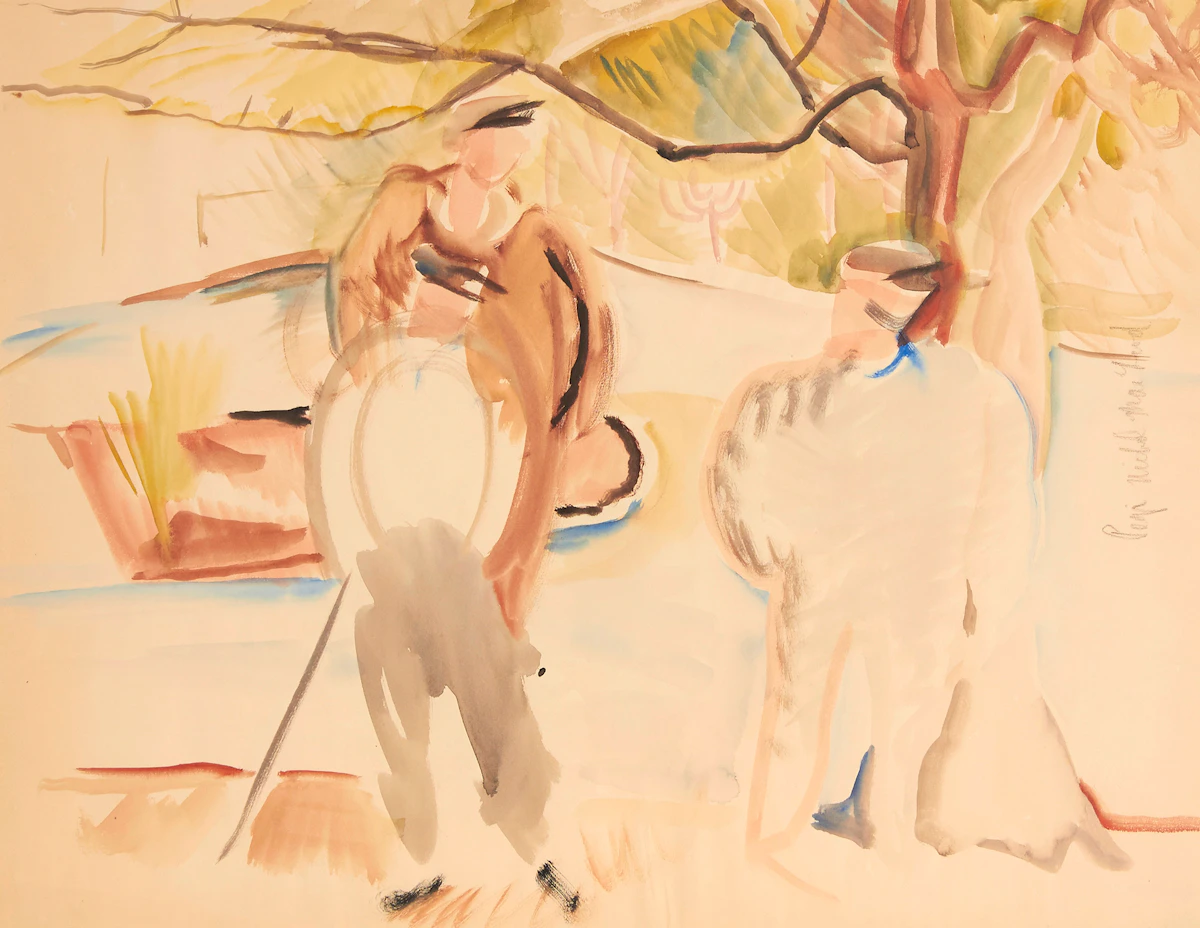Pegi Nicol MacLeod, Golfers, watercolour