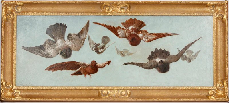 Thomas Mower Martin, Pigeons in Flight, oil on canvas - view 2
