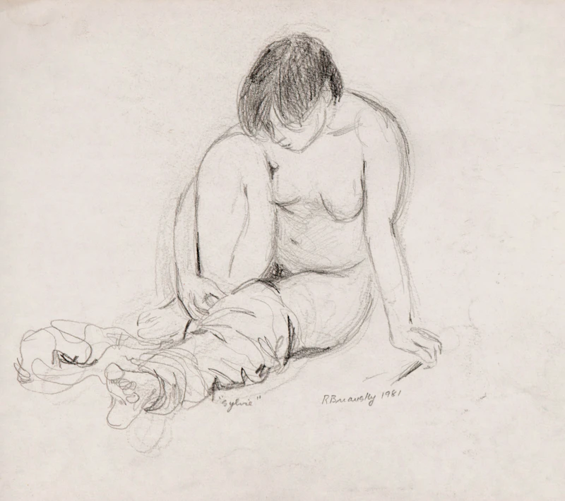 Rita Briansky, Self Portrait; Sylvie; Karate; Motion; Getting Dressed, assorted media on paper (5) - view 4