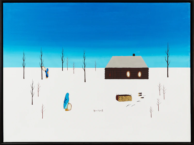 Shirley Cheechoo, Cleaning Beaver Skins #9, acrylic on canvas - view 2