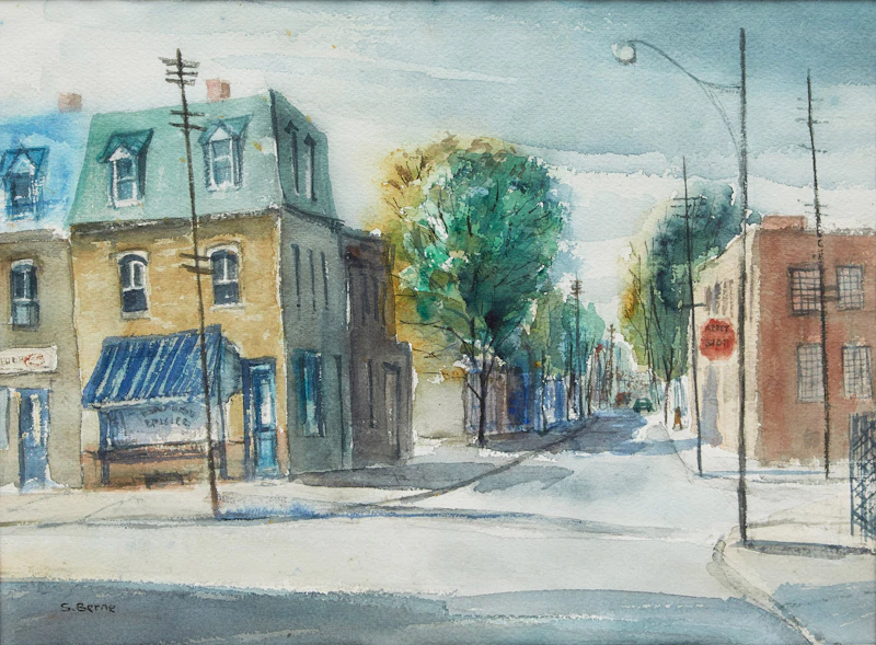 Sidney Berne, Street Scene; Rasco’s Hotel, rue St Paul, Montreal