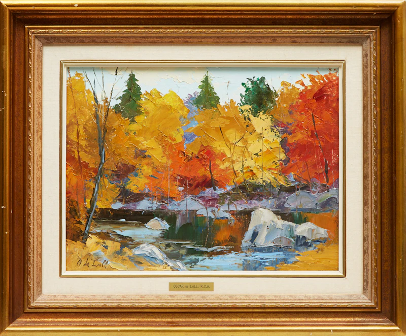 Oscar  de Lall, Canadian Fall Landscape, oil on board - view 2
