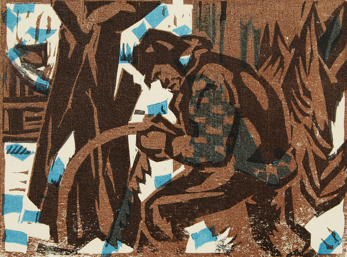 André Charles Biéler, Bois de chauffage, linocut