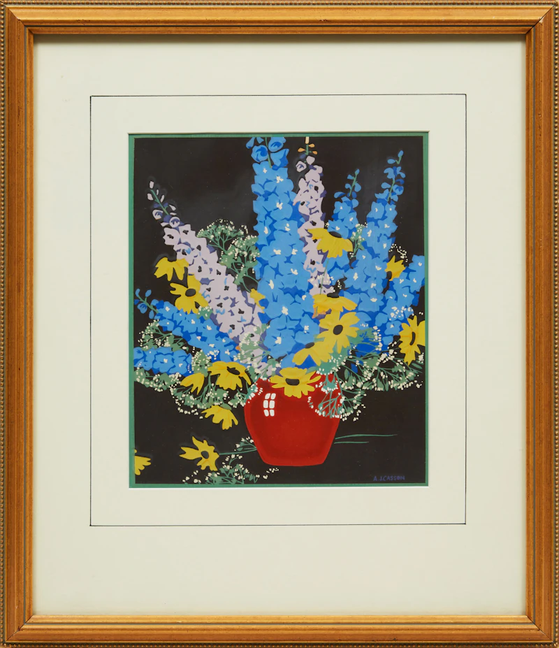 Alfred Joseph Casson, Delphiniums and Daisies, colour silkscreen - view 2