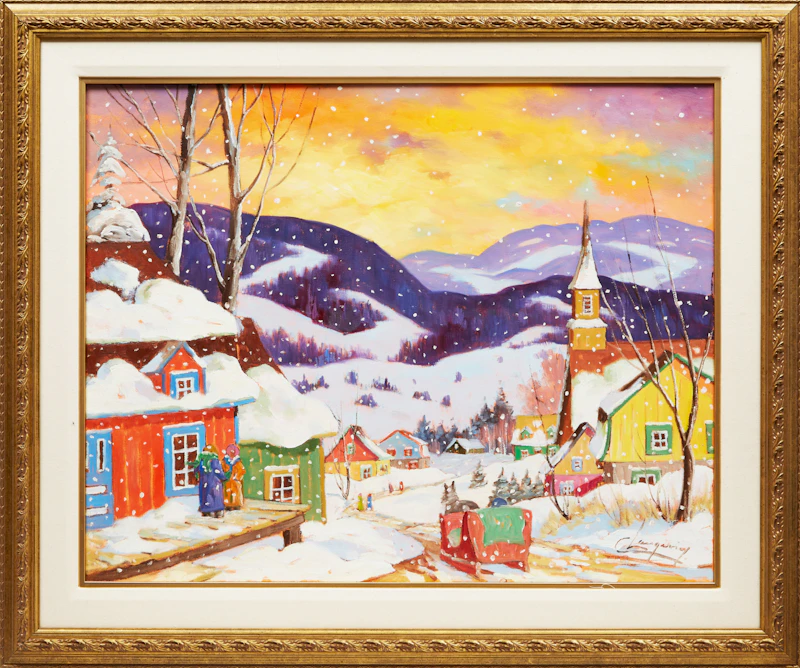 Claude Langevin, Winter Landscape, oil on canvas - view 2