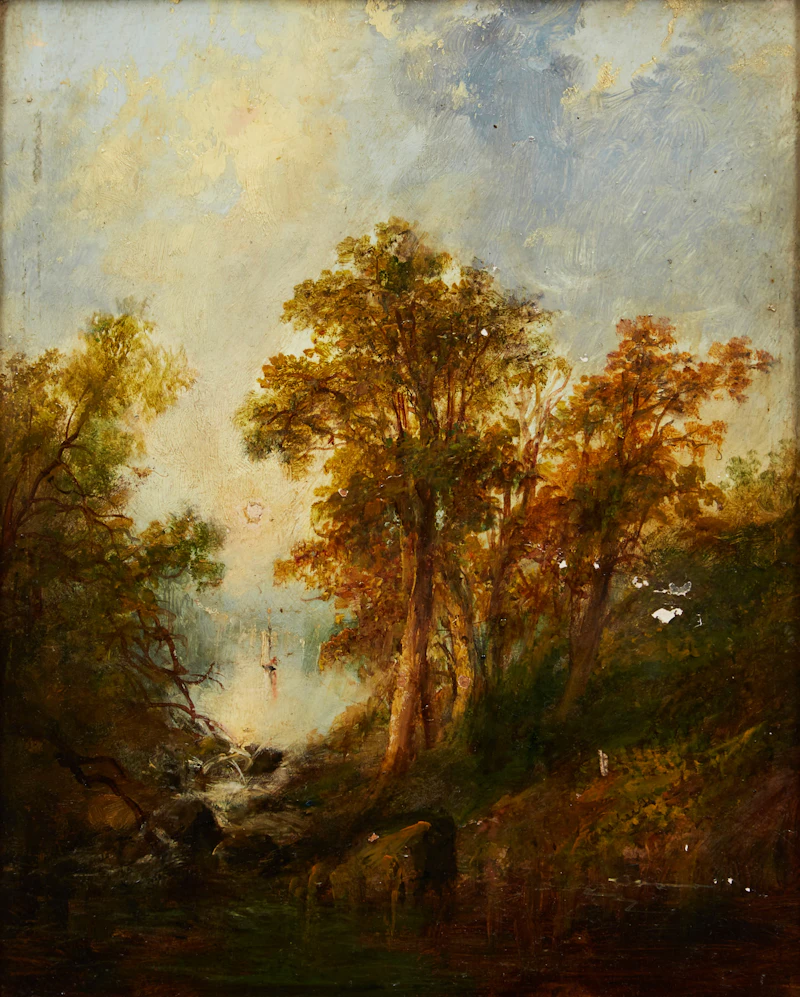 Otto Reinhold Jacobi, A Pair of Landscapes, oil on board - view 4
