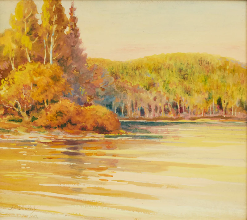 River in Fall by Alan Brookman Beddoe
