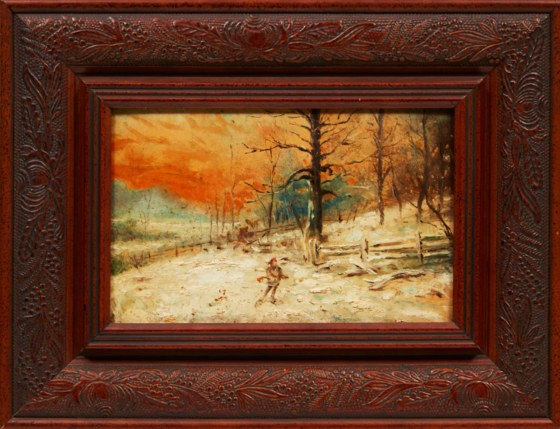 20th Century Canadian School, Snowshoer in Landscape, oil on board - view 2