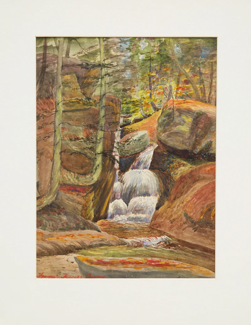 Frances Emily Travers Payne, Landscape with Waterfall, watercolour - view 2