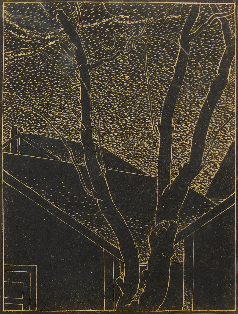 Backyard with Garage by Lionel LeMoine FitzGerald