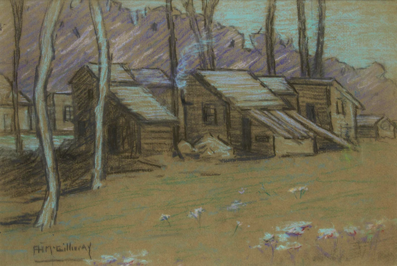 Cheville, Near Paris, France (Canal Houses in Brittany) by Florence Helena McGillivray