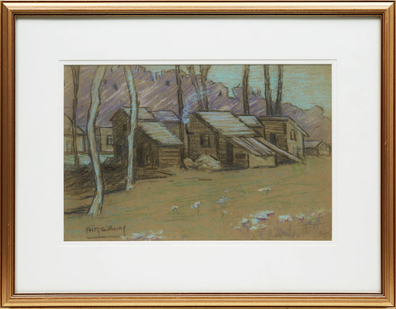 Florence Helena McGillivray, Cheville, Near Paris, France (Canal Houses in Brittany), coloured chalks - view 2