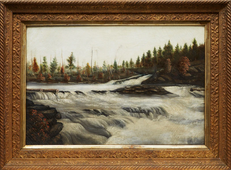 20th Century Canadian School, Rushing Rapids, oil on canvas - view 2