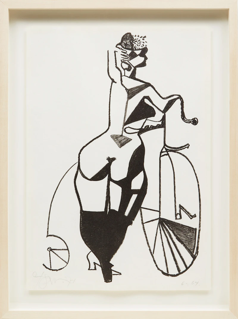 Harold Barling Town, Verticle Cyclist, lithograph, 1971 - view 2
