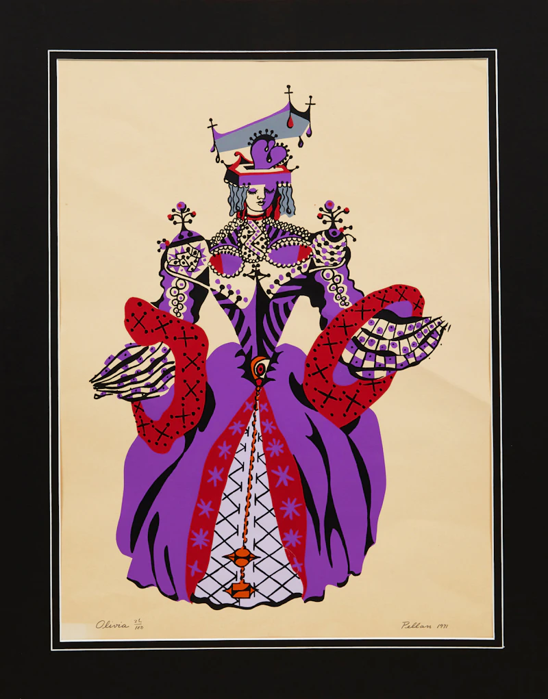 Alfred Pellan, Olivia, colour silkscreen, 1971 - view 2