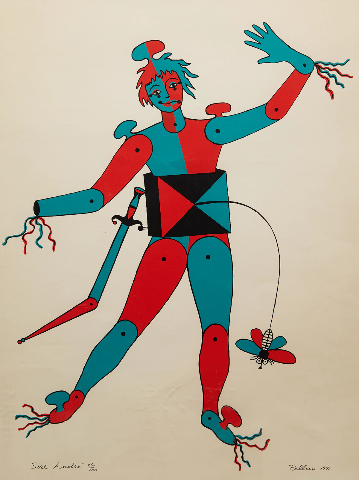 Alfred Pellan, Sire André, colour silkscreen, 1971