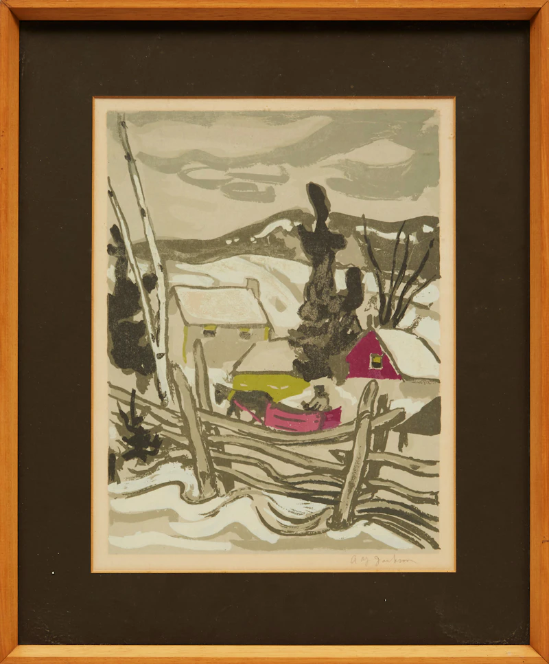 Alexander Young Jackson, Winter Sleigh; River Rapids, 2 colour serigraphs - view 2