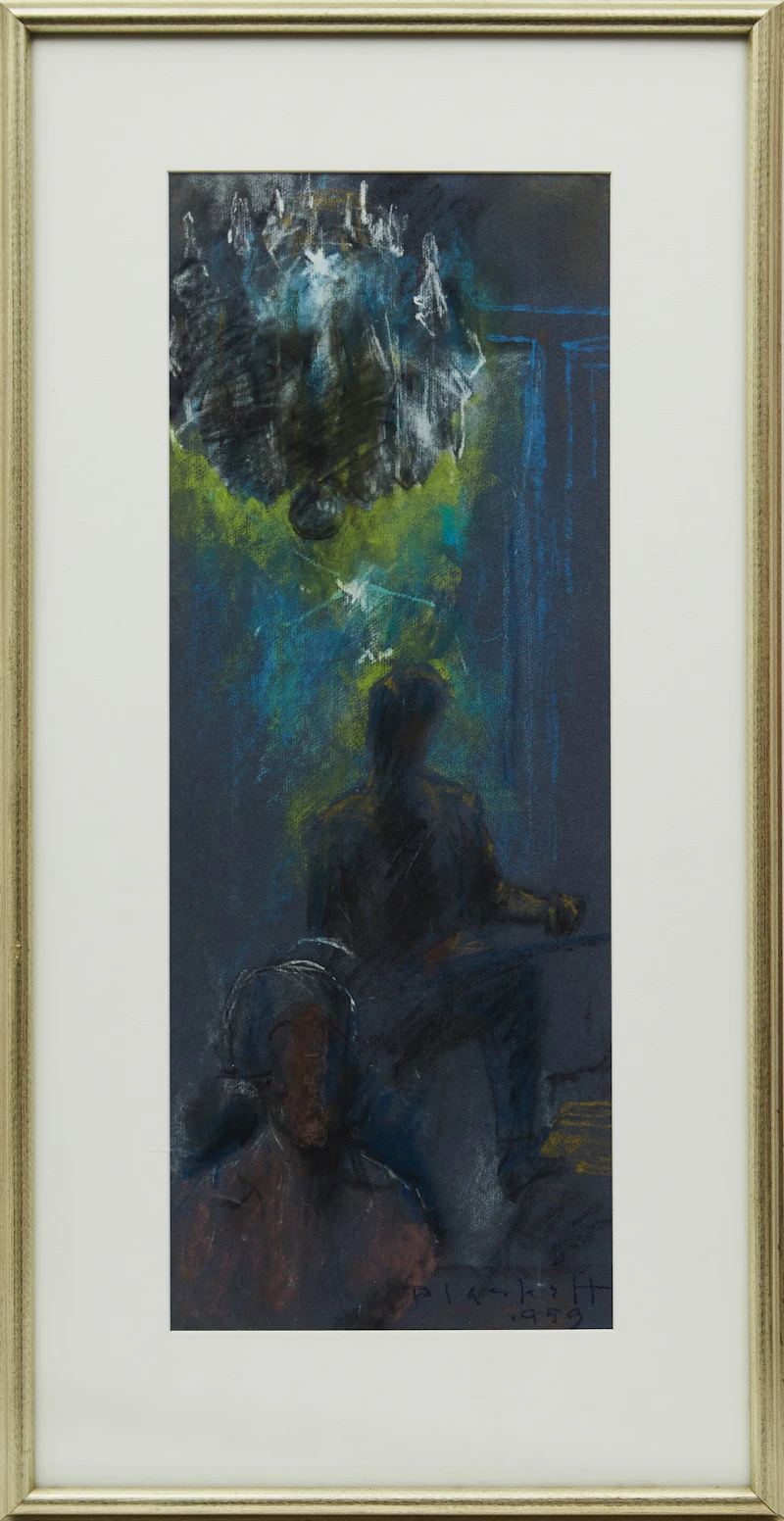 Joseph Francis Plaskett, Under the Chandelier (Self Portrait), pastel, 1959 - view 2