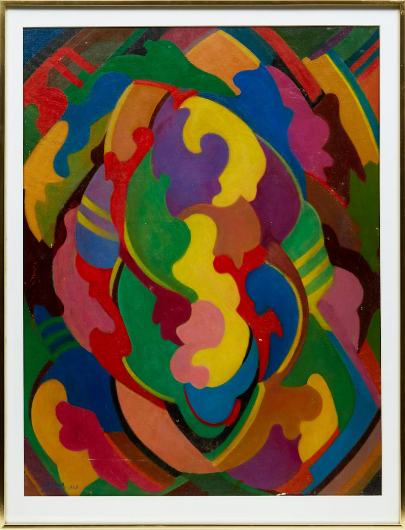 Arthur Lidstone, Abstraction, oil on canvas, 1969 - view 2