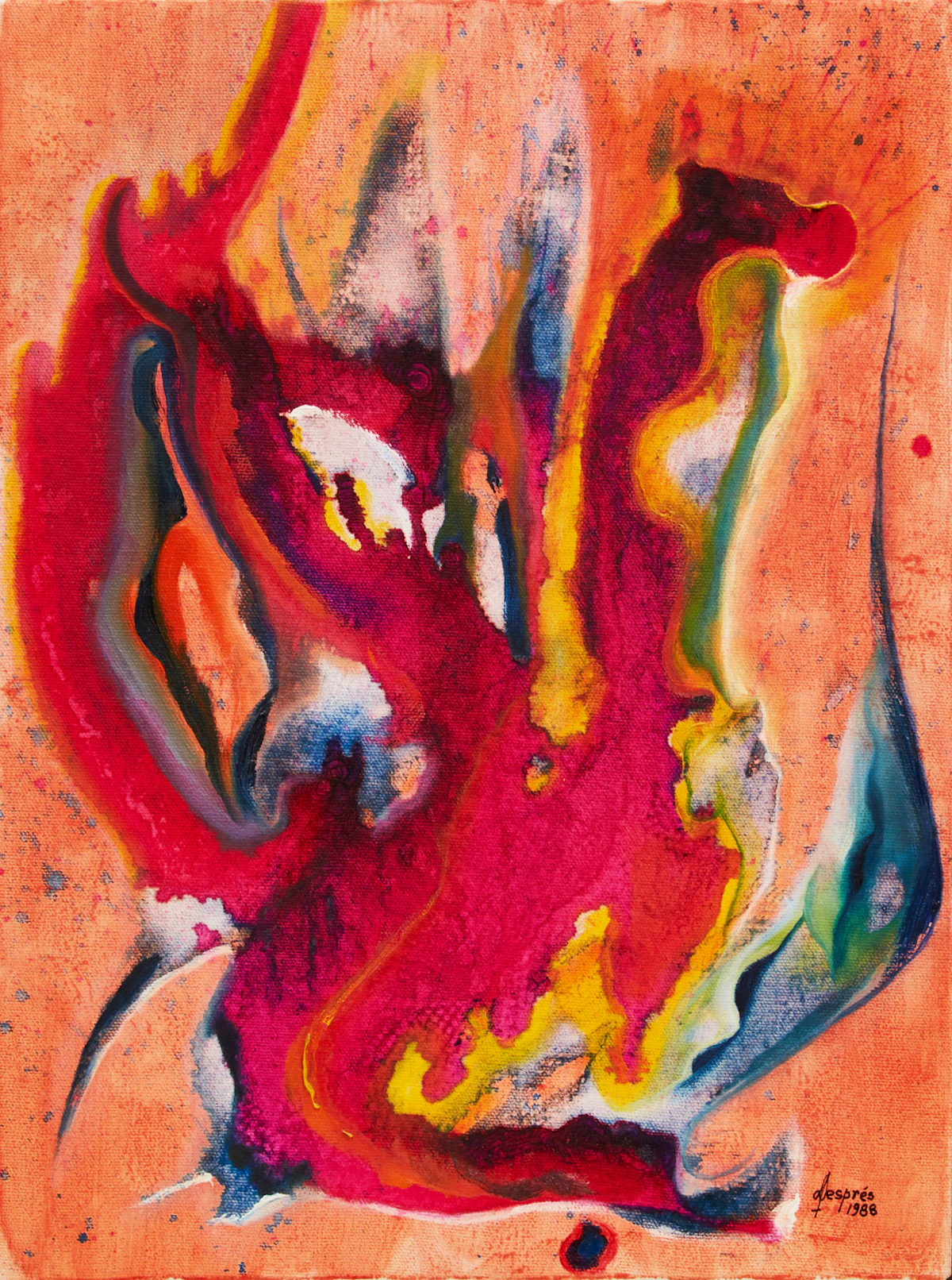 René Després, Abstraction, oil on canvas, 1988